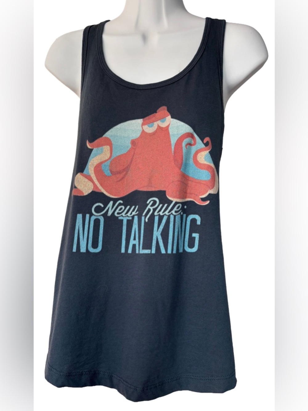 Disney Black Tank Top with Hank “New Rule No Talking”